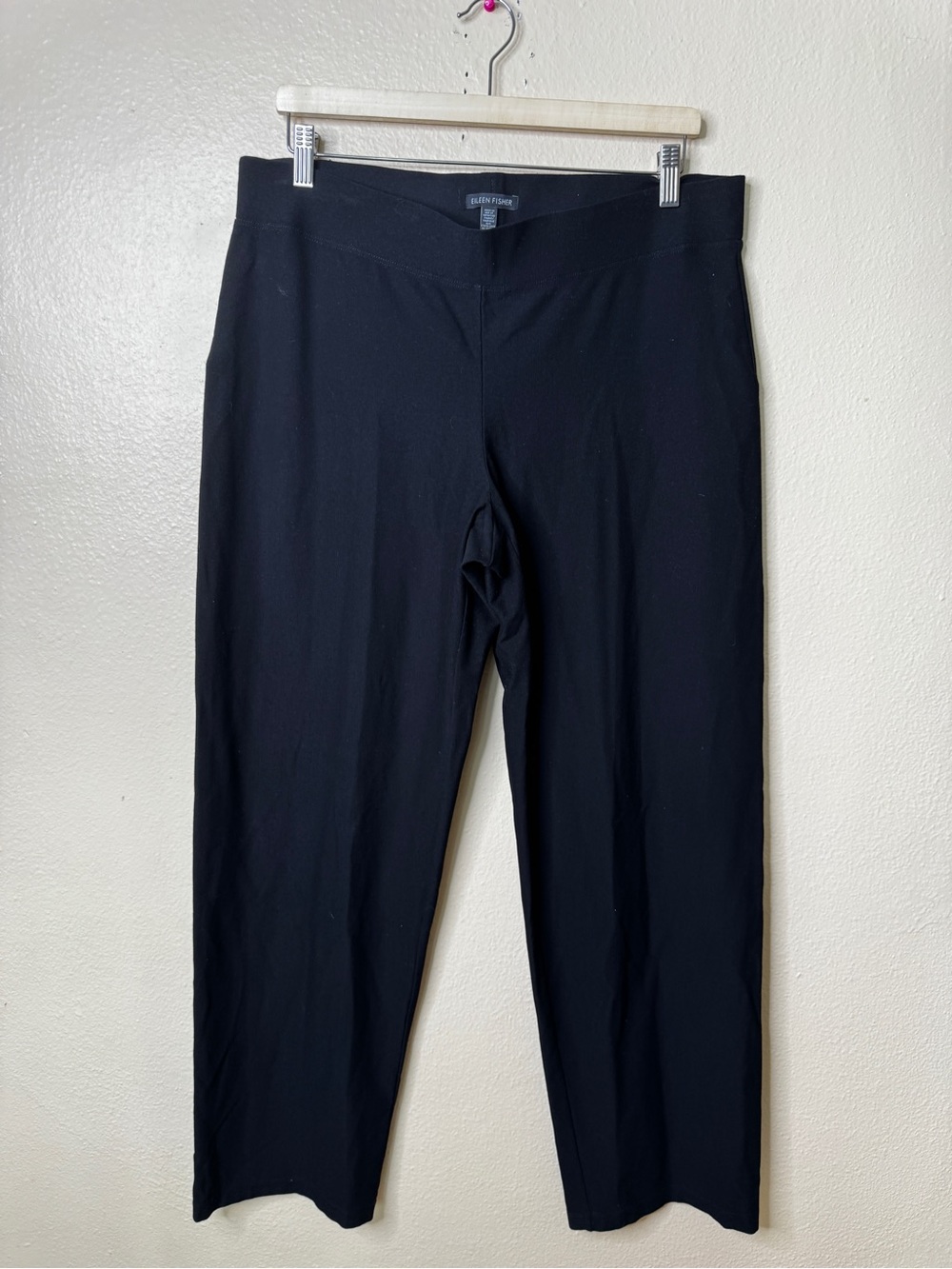 Eileen Fisher Women’s Black Stretch Knit Pull-On Ankle Pants Size Large